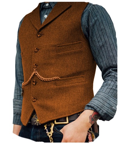 Mens vintage tweed waistcoat - vintage,