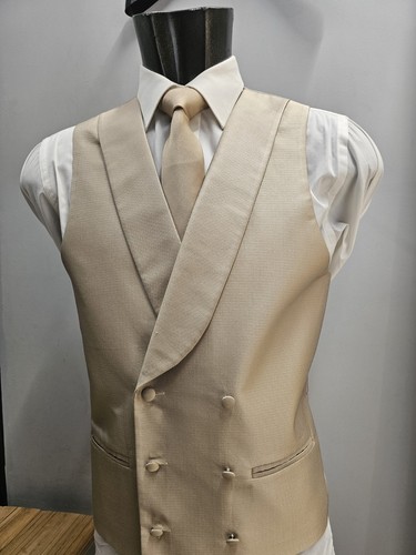 Double breated gold waistcoat - double,