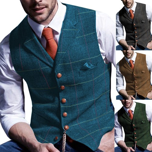 Mens tweed retro - retro, waistcoat