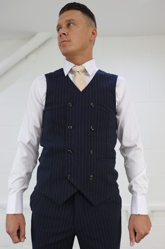 Mens navy pinstripe high - pinstripe,