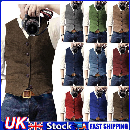 New mens vest - new, herringbone
