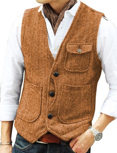 Mens tweed waistcoat - waistcoat, vintage