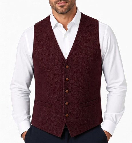 Mens burgundy herringbone - mens,
