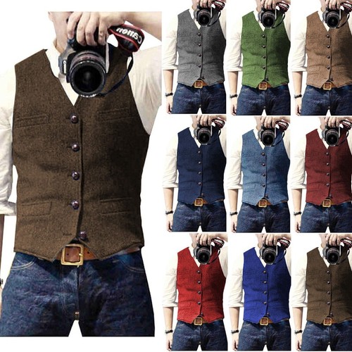 New mens vest herringbone - vest,