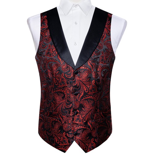 Men black red paisley - black,