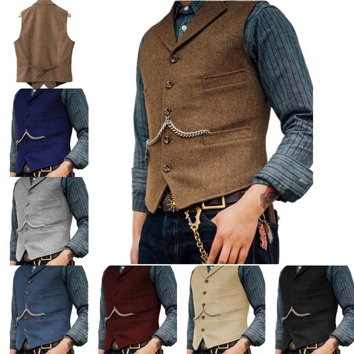 Mens vintage tweed waistcoat - mens,