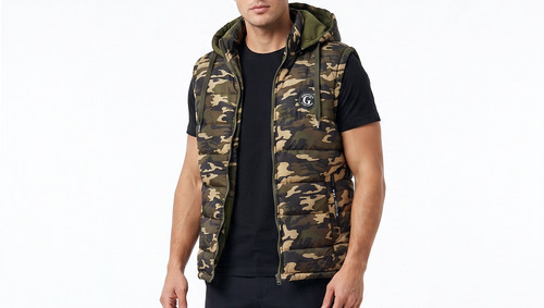 Mens camouflage puffer vest - mens,