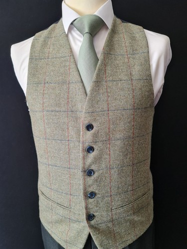 Mens sage green check tweed - mens,