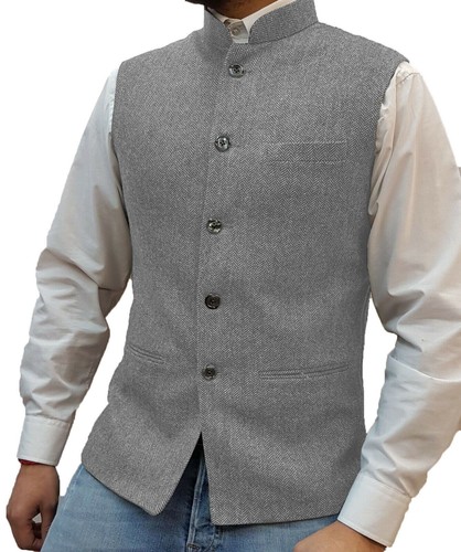 Mens mandarin collar tweed - collar,
