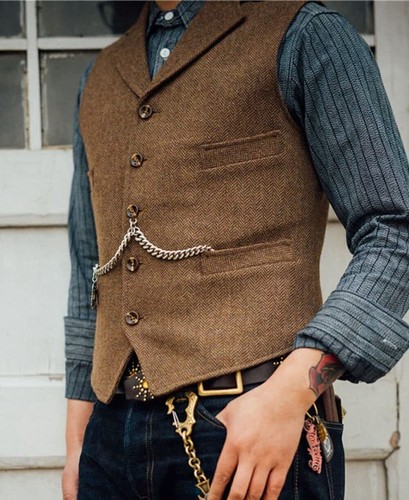 Mens vintage tweed waistcoat - mens,
