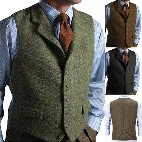 Mens tweed waistcoat - mens,