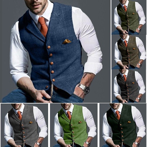 New mens vest herringbone - new,