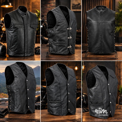 Mens genuine leather biker - genuine,