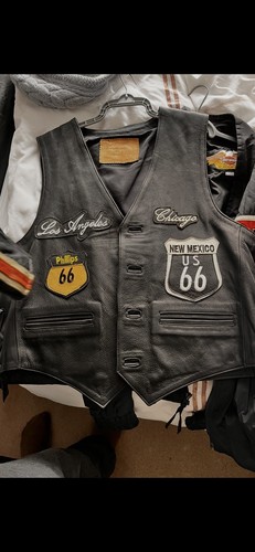 Mens black leather - leather, biker