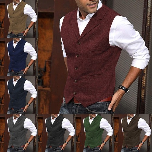 Mens tweed waistcoat vintage - tweed,