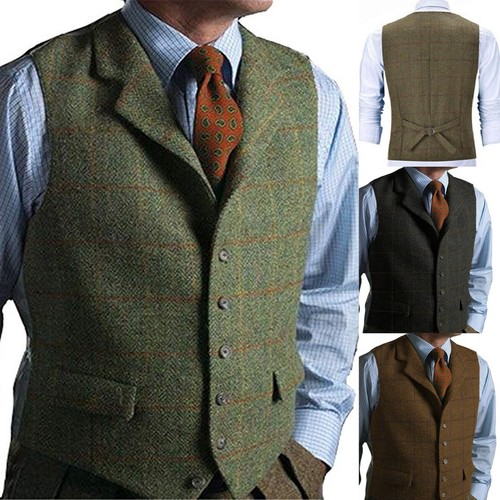 Mens tweed waistcoat vintage - mens,